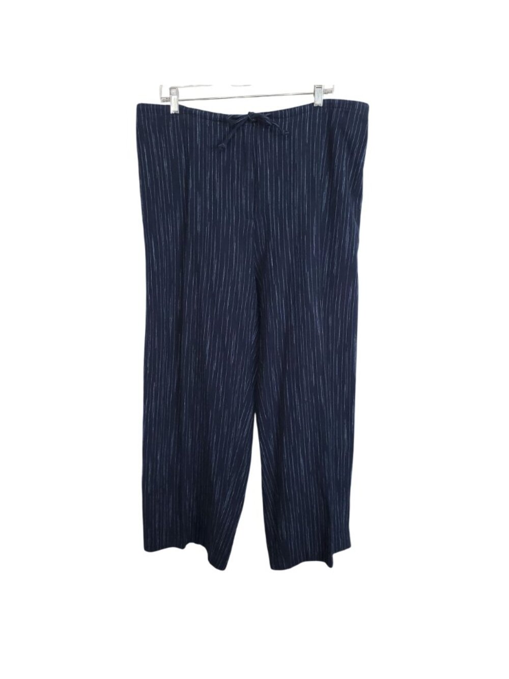 Dialogue Size 1X Set Top Pants Linen Cotton Outfit Button Jacket Striped Pull On - Picture 4 of 12